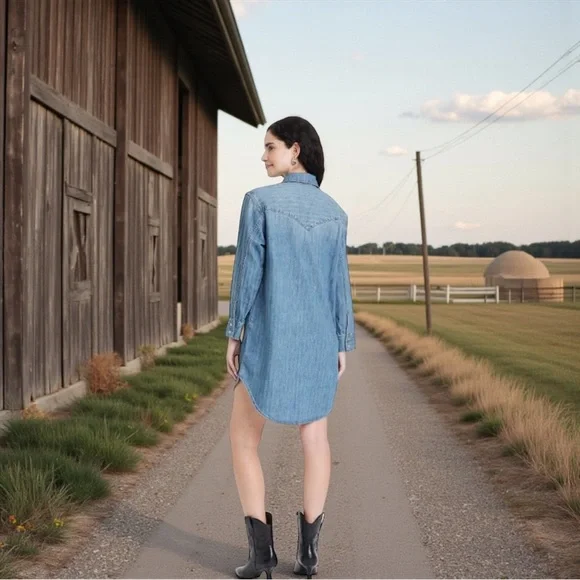 Universal Thread Denim Shirt Dress/Cardigan. Size:XL - Picture 1 of 12